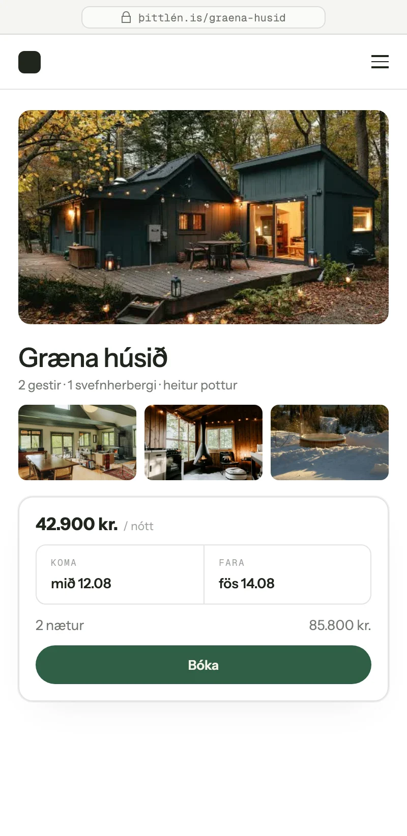 Gistisíða í síma